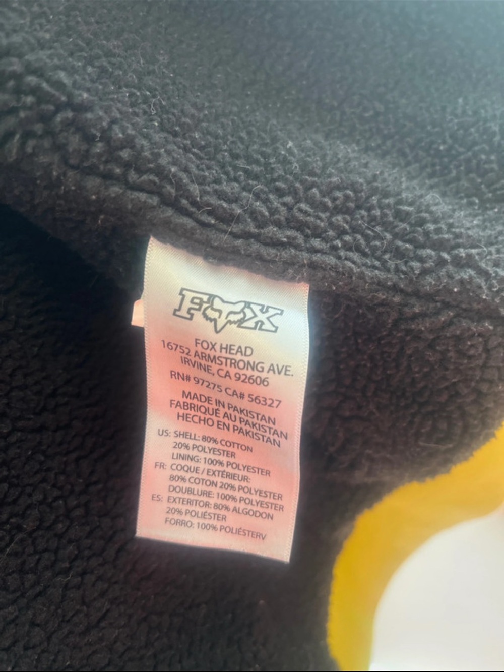 Fox youth XL Neon Yellow and Black Zip-Up Hoodie - Picture 7 of 8